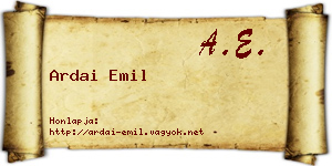 Ardai Emil névjegykártya